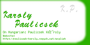 karoly paulicsek business card